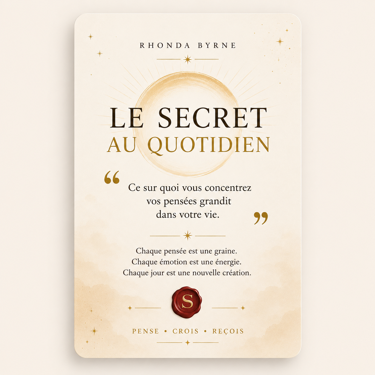 Citation tirée du livre Le secret au quotidien